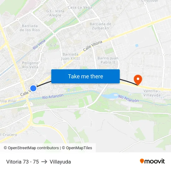 Vitoria 73 - 75 to Villayuda map