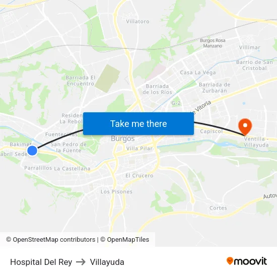 Hospital Del Rey to Villayuda map
