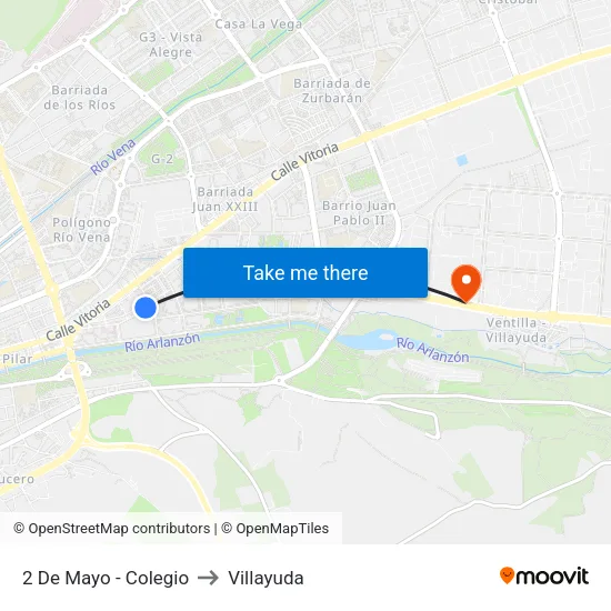2 De Mayo - Colegio to Villayuda map