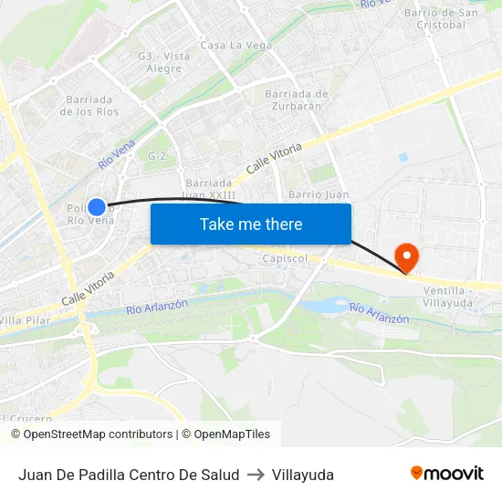 Juan De Padilla Centro De Salud to Villayuda map