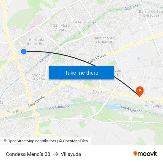 Condesa Mencía 33 to Villayuda map