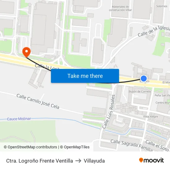 Barrio De La Ventilla to Villayuda map