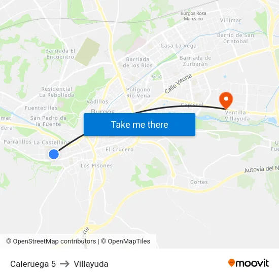 Caleruega 5 to Villayuda map