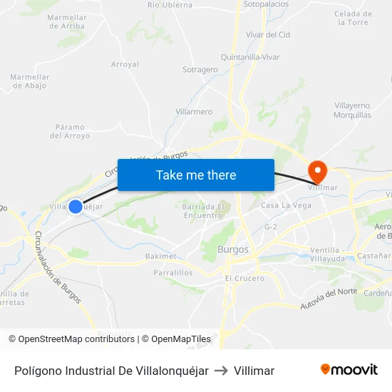 Polígono Industrial De Villalonquéjar to Villimar map