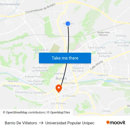 Barrio De Villatoro to Universidad Popular Unipec map
