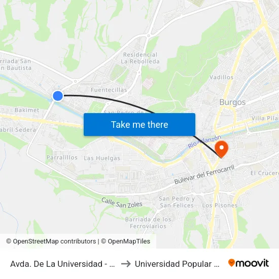 Avda. De La Universidad - Puente to Universidad Popular Unipec map