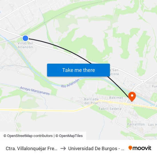 Villas Del Arlanzón to Universidad De Burgos - Facultad De Ciencias map
