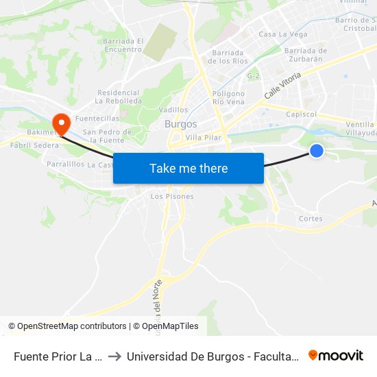 Fuente Prior to Universidad De Burgos - Facultad De Ciencias map