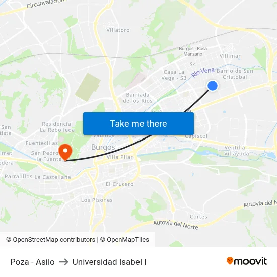 Poza - Asilo to Universidad Isabel I map
