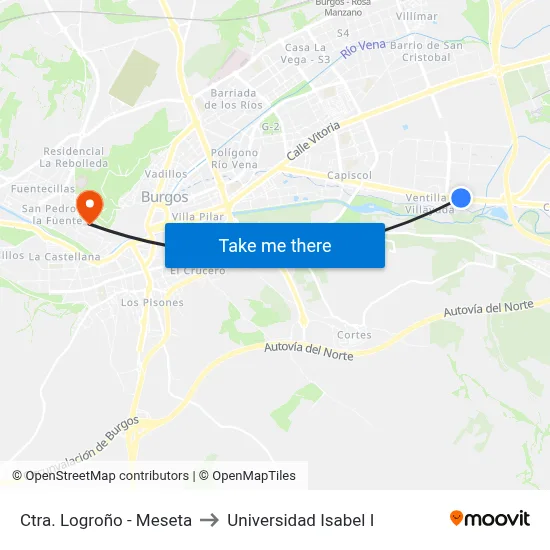 Ctra. Logroño - Meseta to Universidad Isabel I map
