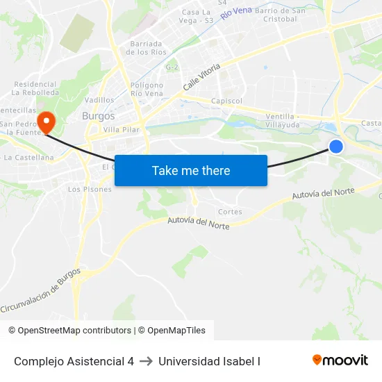Complejo Asistencial 4 to Universidad Isabel I map
