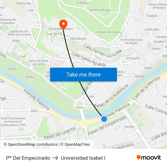 Pº Del Empecinado to Universidad Isabel I map
