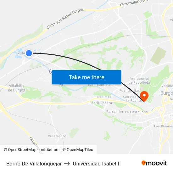 Barrio De Villalonquéjar to Universidad Isabel I map