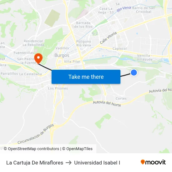 La Cartuja De Miraflores to Universidad Isabel I map