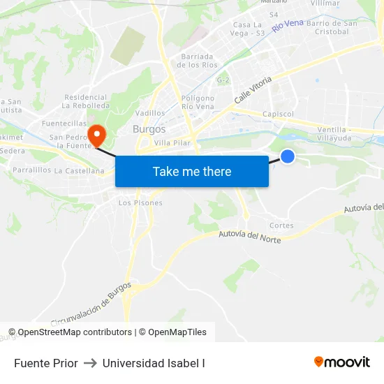Fuente Prior to Universidad Isabel I map