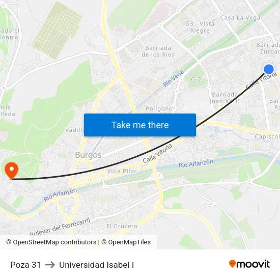 Poza 31 to Universidad Isabel I map