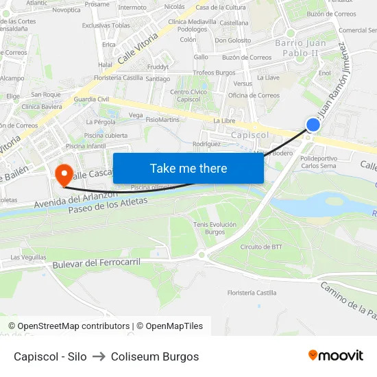 Capiscol - Silo to Coliseum Burgos map