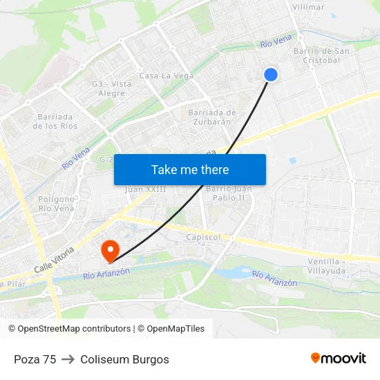 Poza 75 to Coliseum Burgos map