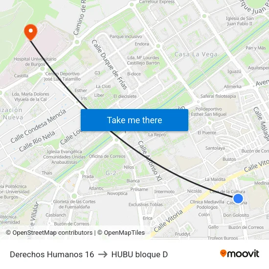 Derechos Humanos 16 to HUBU bloque D map