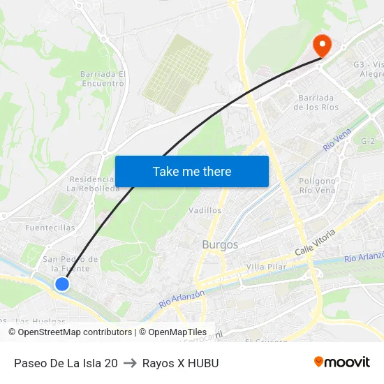 Paseo De La Isla 20 to Rayos X HUBU map