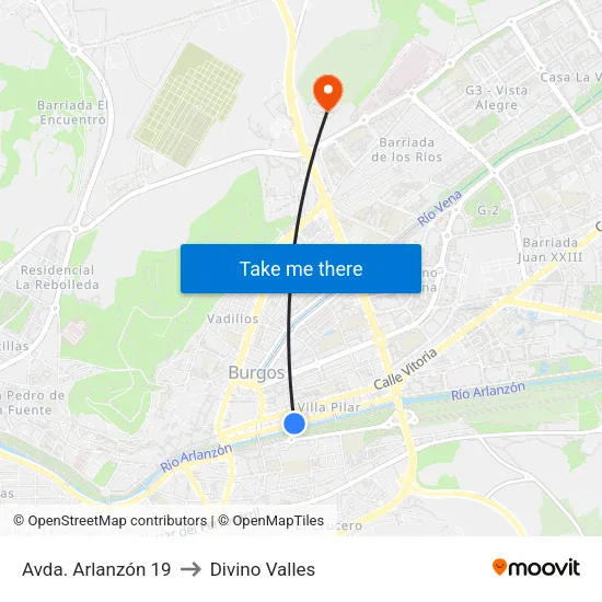 Avda. Arlanzón 19 to Divino Valles map