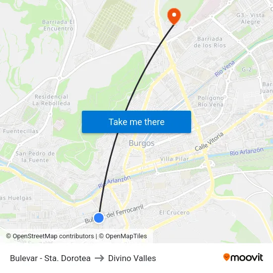 Bulevar - Sta. Dorotea to Divino Valles map