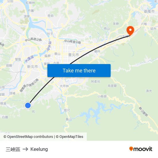 三峽區 to Keelung map