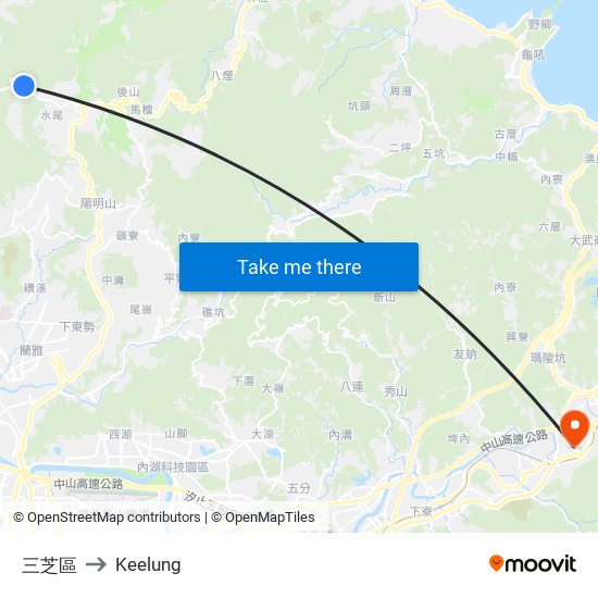 三芝區 to Keelung map