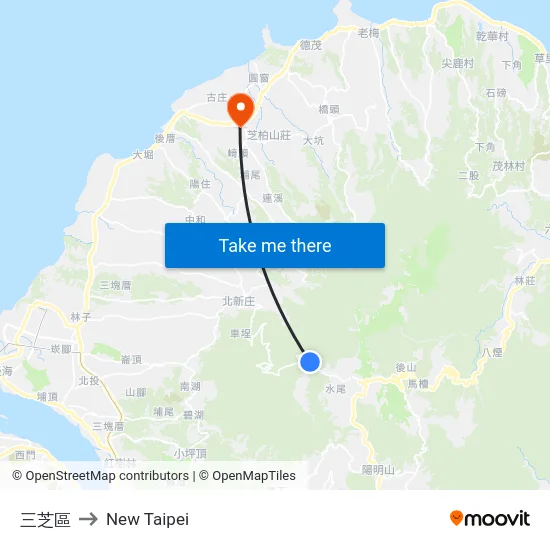 三芝區 to New Taipei map