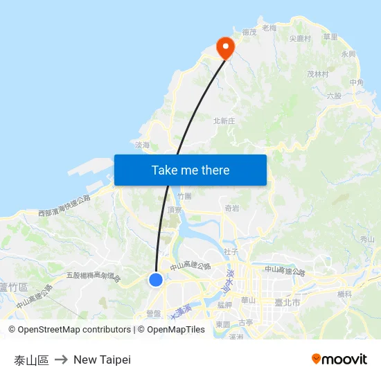 泰山區 to New Taipei map