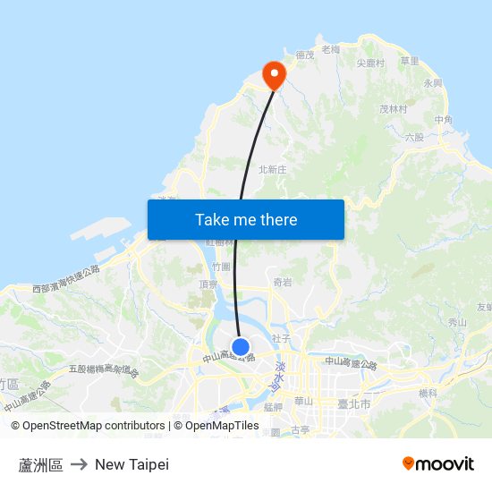 蘆洲區 to New Taipei map