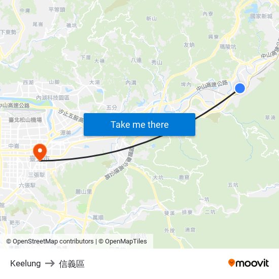 Keelung to 信義區 map