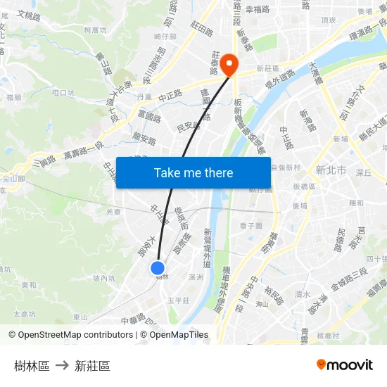 樹林區 to 新莊區 map