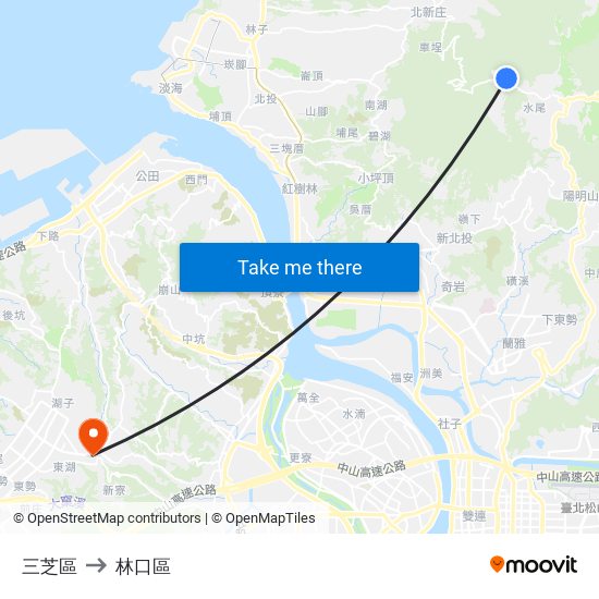三芝區 to 林口區 map