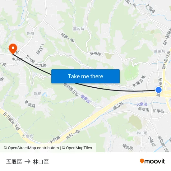 五股區 to 林口區 map
