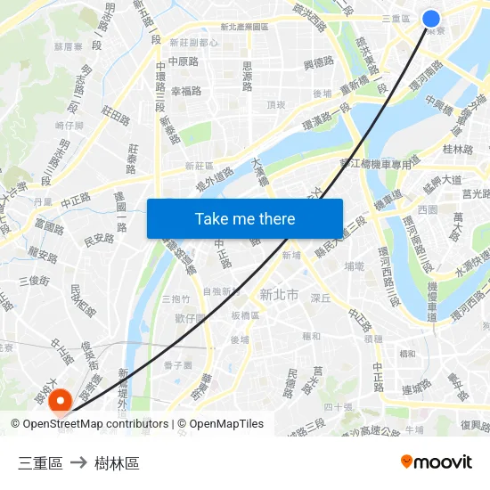 三重區 to 樹林區 map