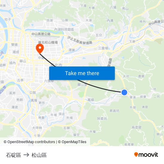 石碇區 to 松山區 map