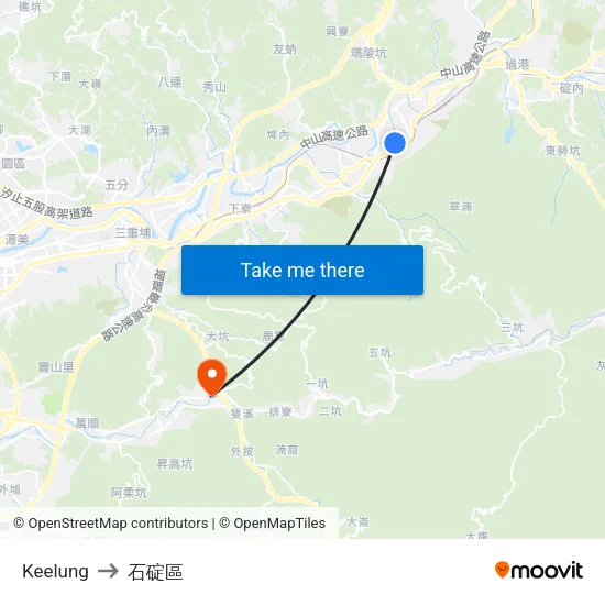 Keelung to 石碇區 map