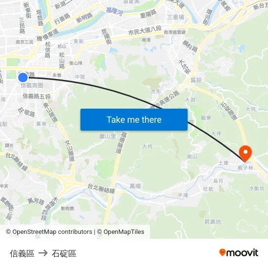 信義區 to 石碇區 map
