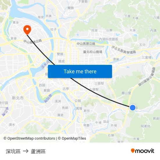 深坑區 to 蘆洲區 map