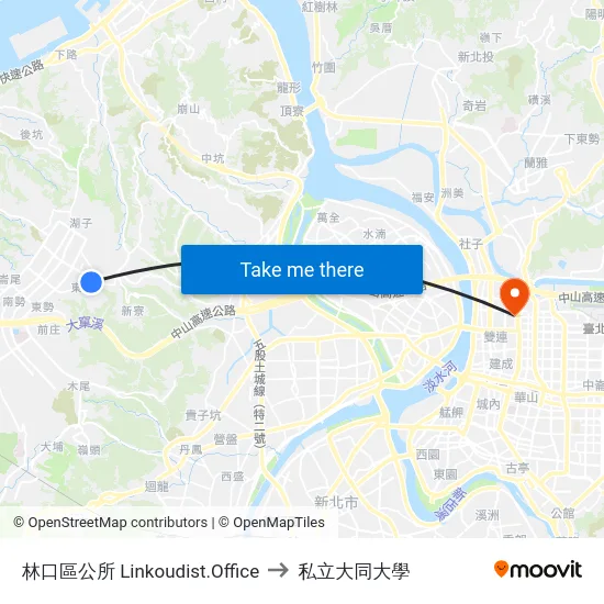 林口區公所 Linkoudist.Office to 私立大同大學 map