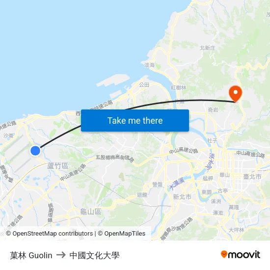 菓林 Guolin to 中國文化大學 map