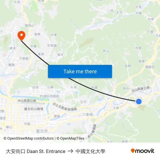 大安街口 Daan St. Entrance to 中國文化大學 map