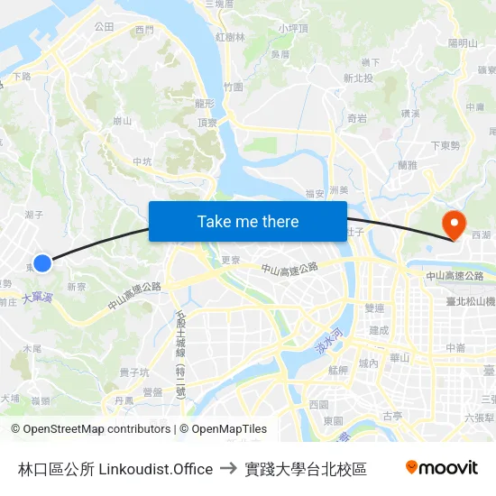 林口區公所 Linkoudist.Office to 實踐大學台北校區 map