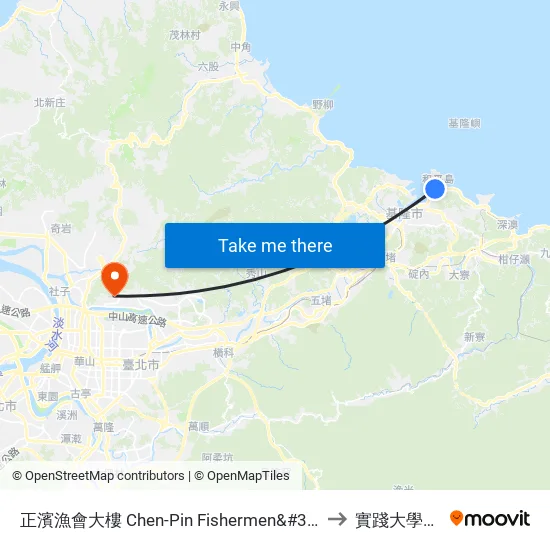 正濱漁會大樓 Chen-Pin Fishermen&#39;S Association Building to 實踐大學台北校區 map