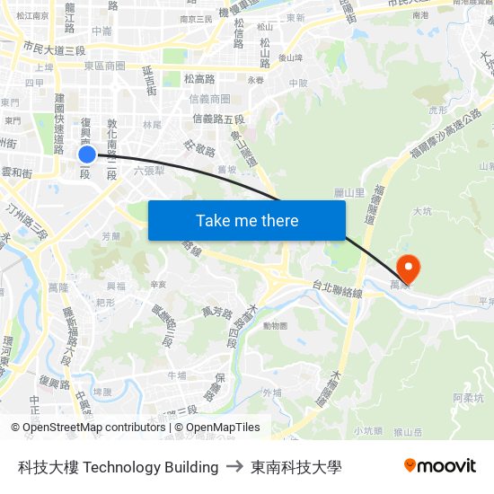 科技大樓 Technology Building to 東南科技大學 map