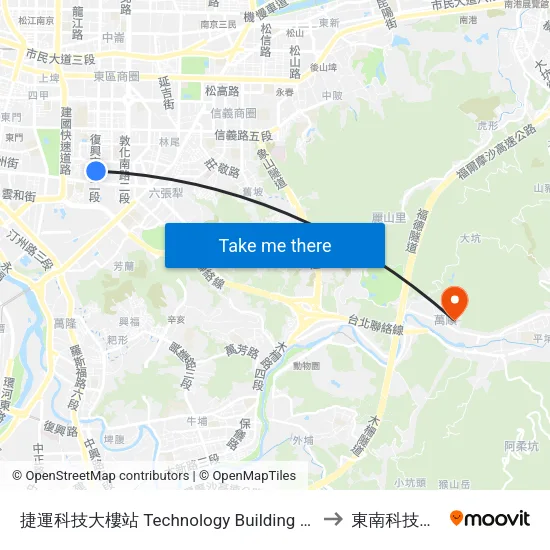捷運科技大樓站 Technology Building Station to 東南科技大學 map