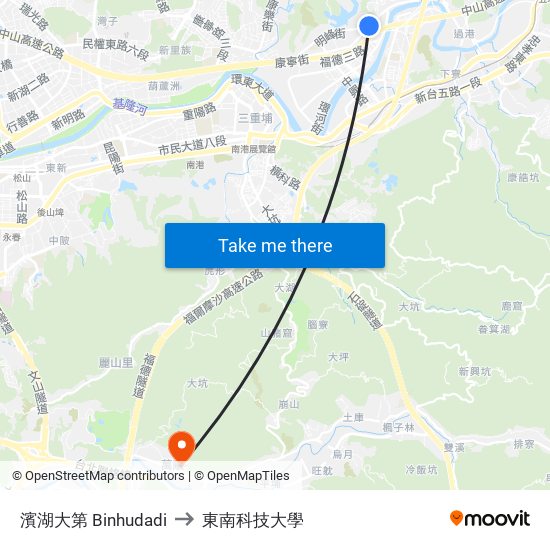 濱湖大第 Binhudadi to 東南科技大學 map