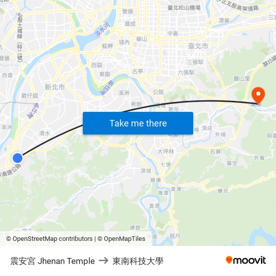 震安宮 Jhenan Temple to 東南科技大學 map