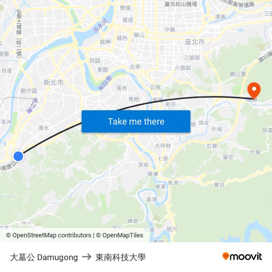 大墓公 Damugong to 東南科技大學 map